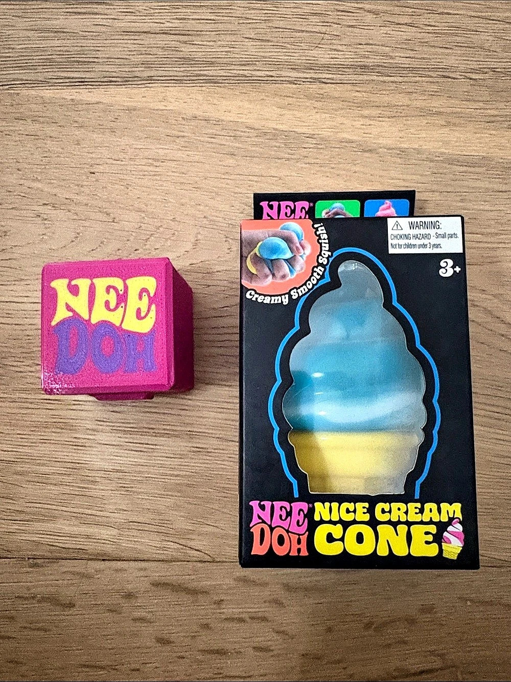 NeeDoh Nice Cream Cone Fidget Toy Blue & Yellow NWT. & Nice Ice Baby Case! Fasts